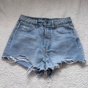 Wild Fable Light Blue High Waist Frayed Jean Shorts